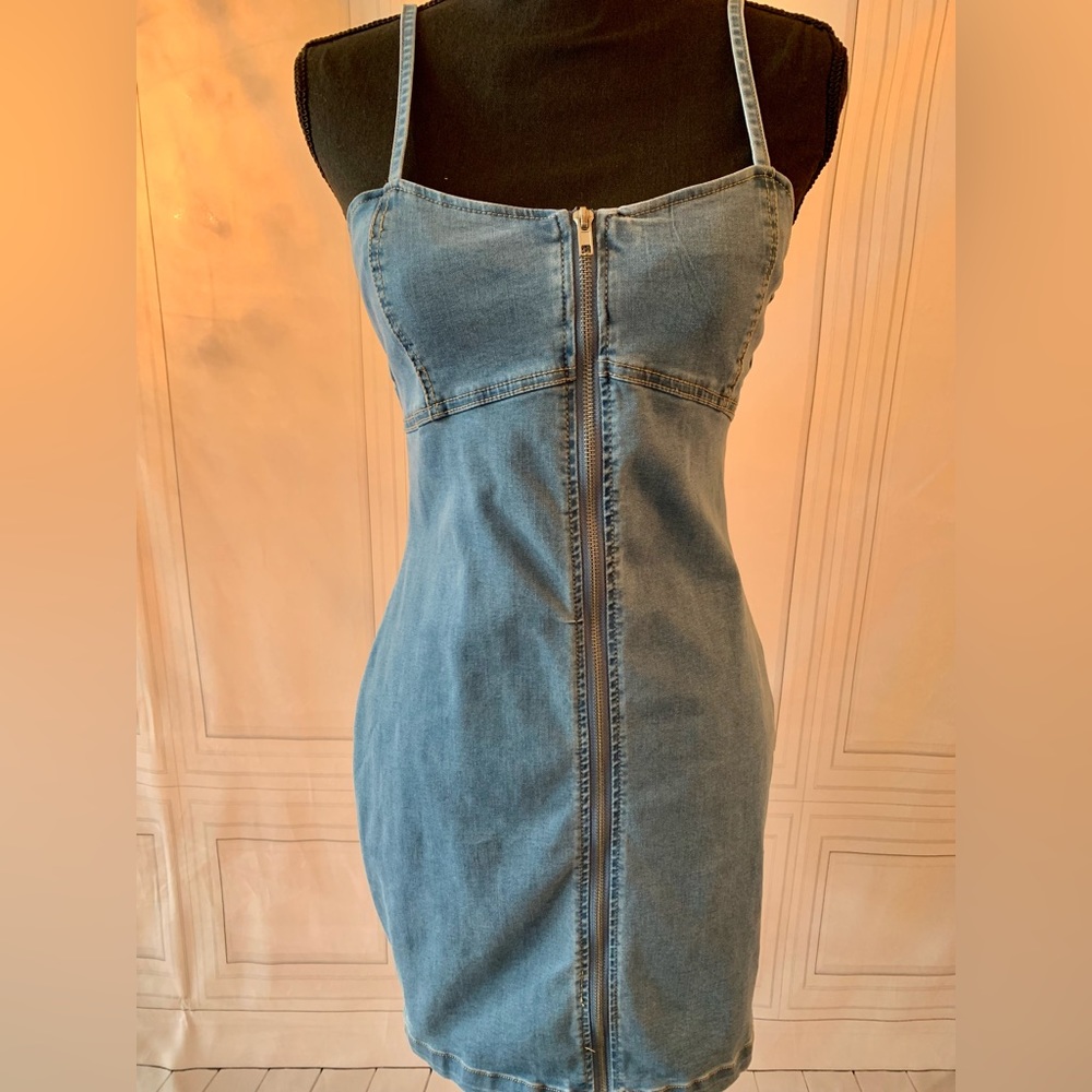 Denim zipper dress for a night out!